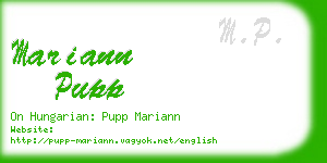 mariann pupp business card